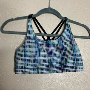 Athleta girl upbeat sport bra colorful black